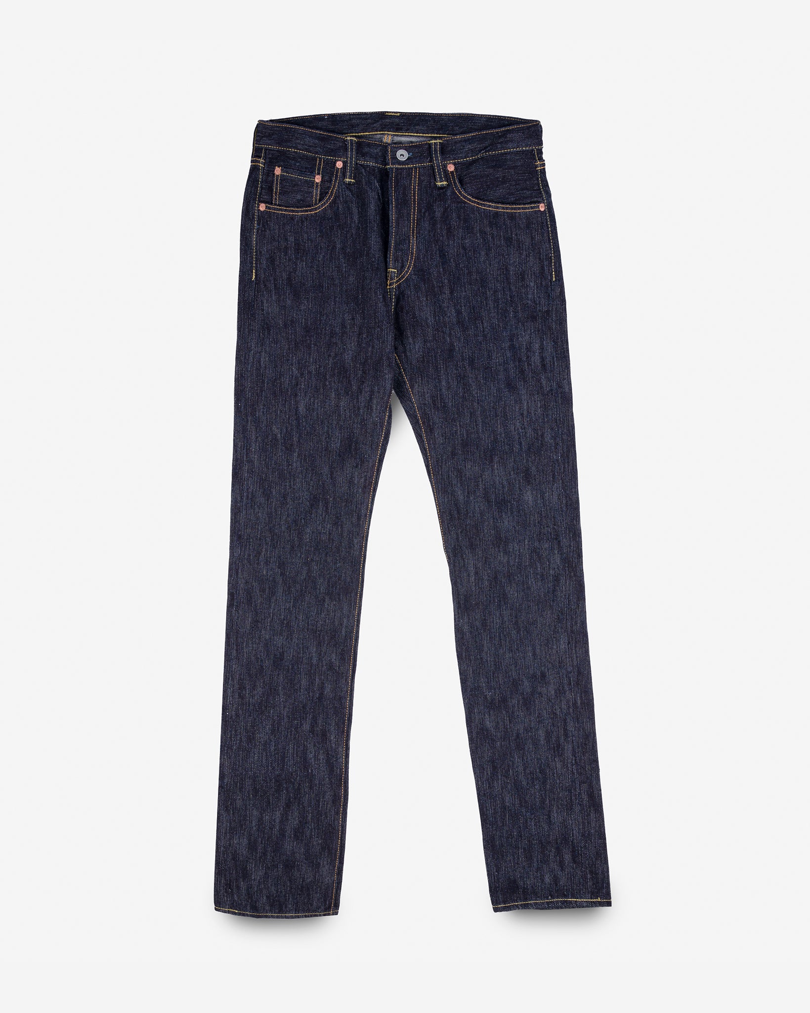 16oz Slubby Selvedge Denim Slim Straight Cut Jeans - Indigo