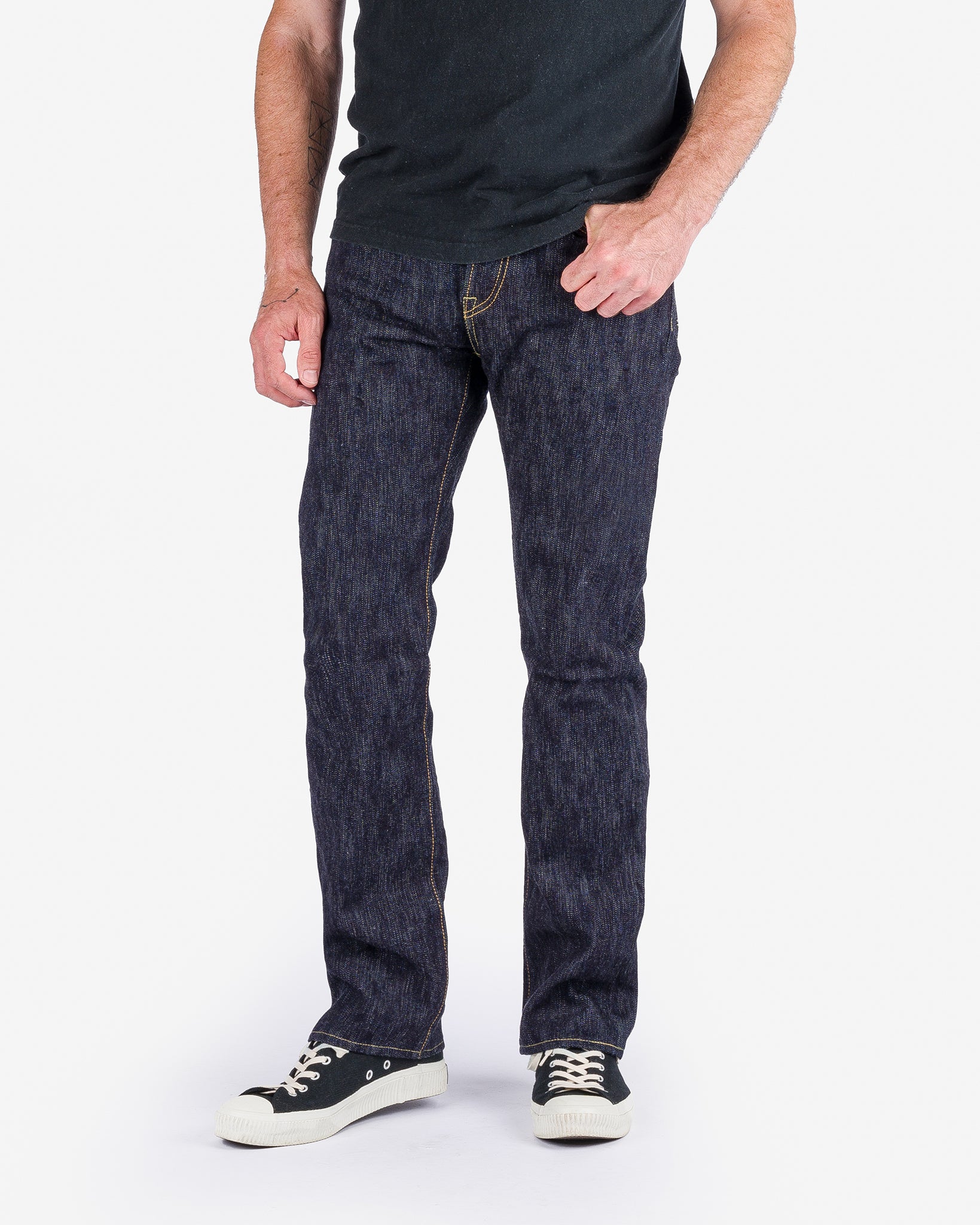 16oz Slubby Selvedge Denim Slim Straight Cut Jeans - Indigo