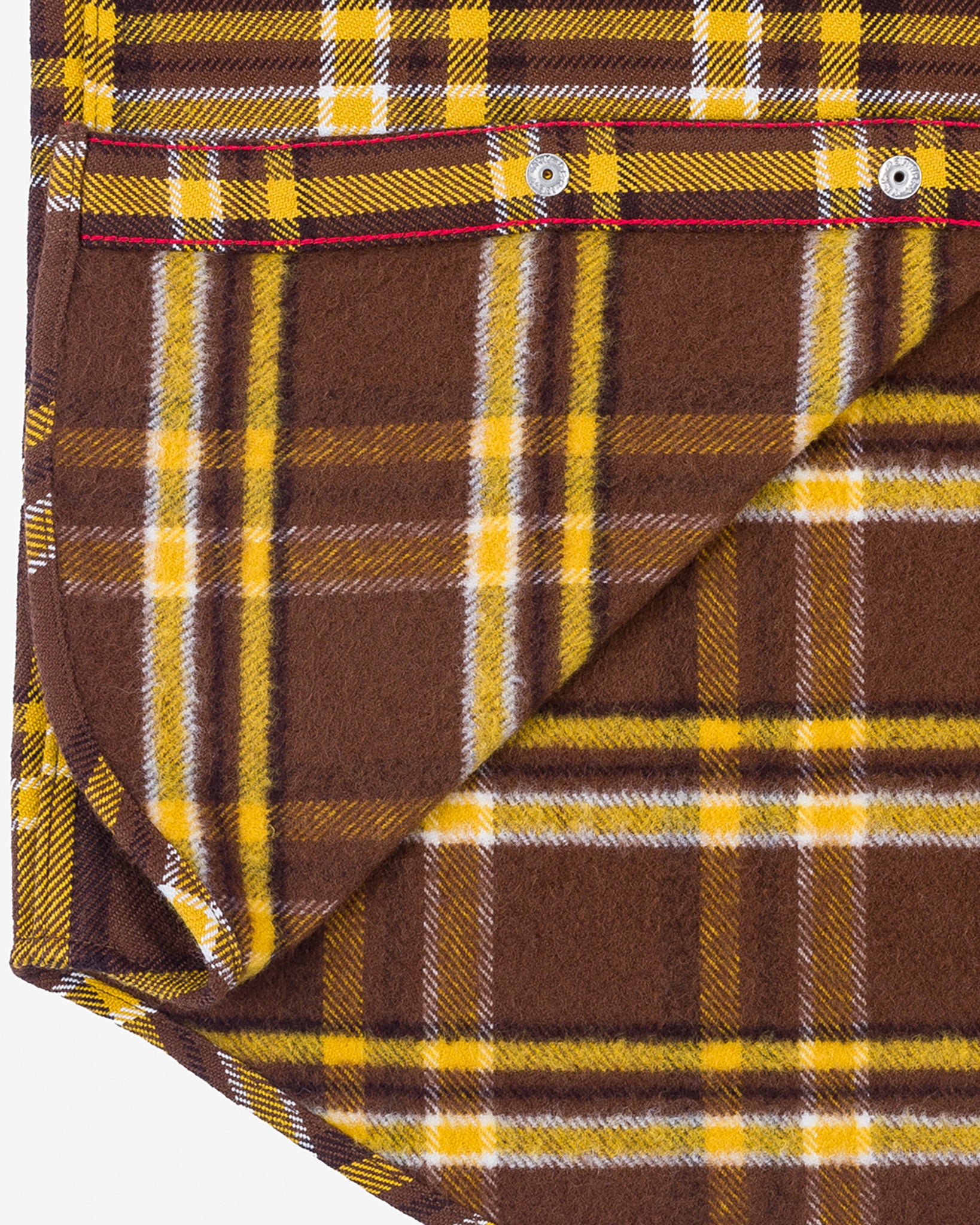 Ultra Heavy Flannel Brown Crazy Check Western Shirt - Brown