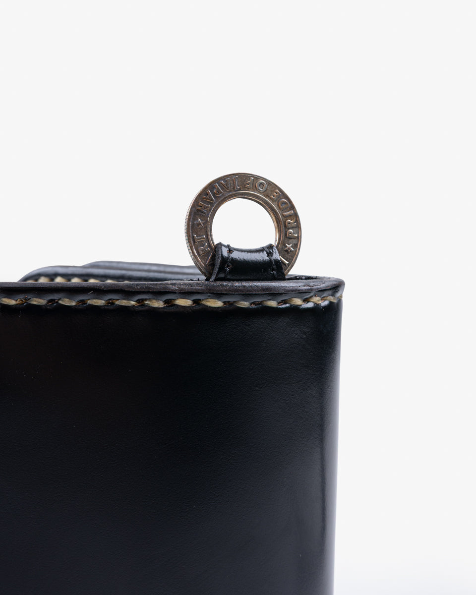Medium Shell Cordovan Wallet - Black (IHG-02-BLK)