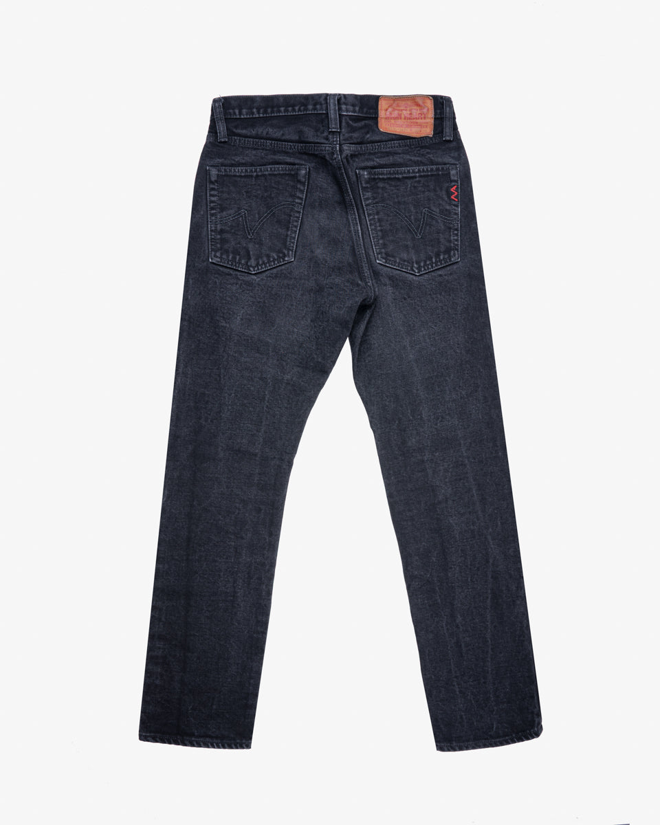 14oz Selvedge Denim Straight Cut Jeans - Black/Black (IH-633S-142bb) Tag 30, Hemmed to 30.0"