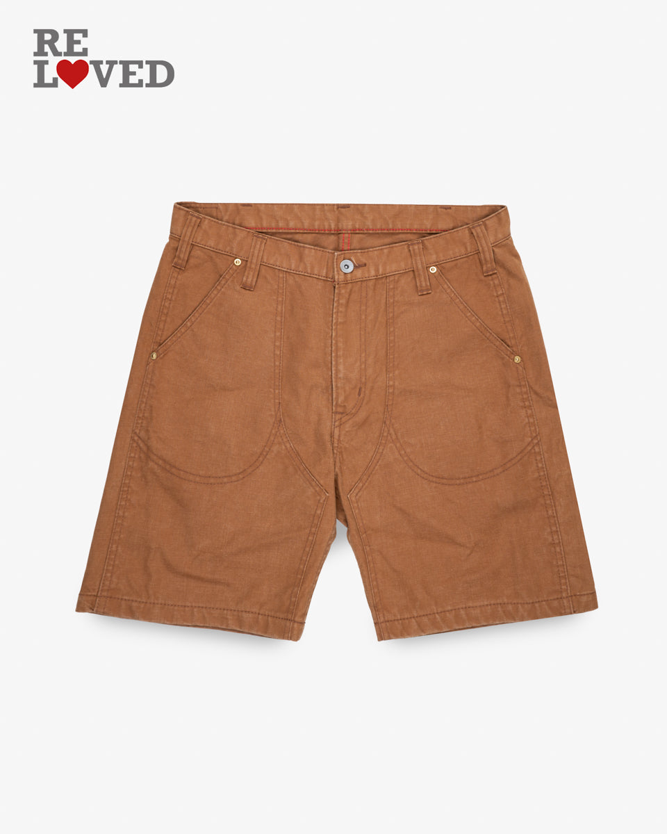 10oz Double Front Duck Shorts - Brown (IH-742-BRN) Tag 34, Hemmed to 7.2"