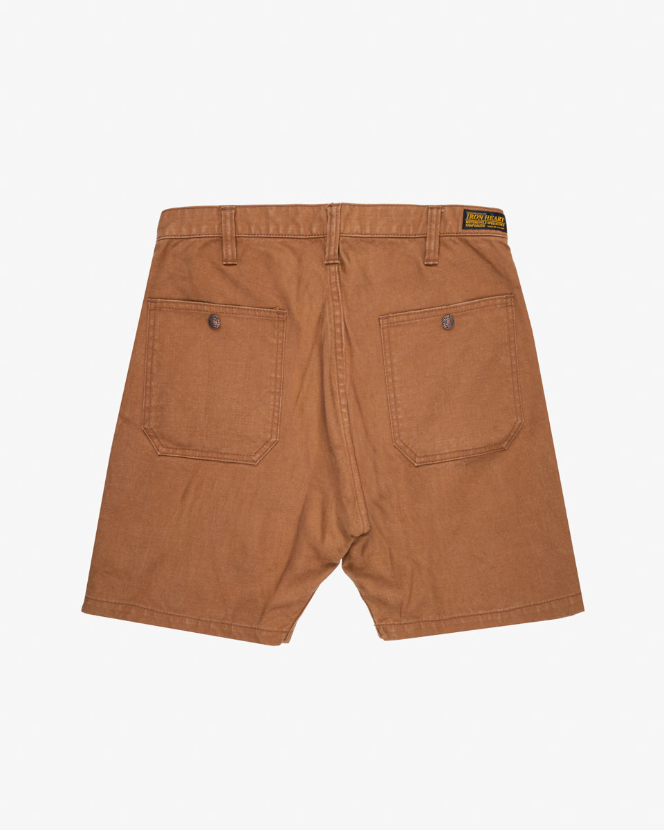 10oz Double Front Duck Shorts - Brown (IH-742-BRN) Tag 34, Hemmed to 7.2"
