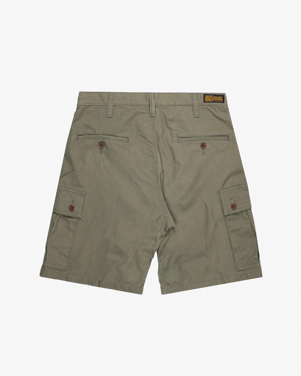 9oz Canvas Military Cargo Shorts - Green (IH-740-GRN) Tag 34, Hemmed to 8.2"
