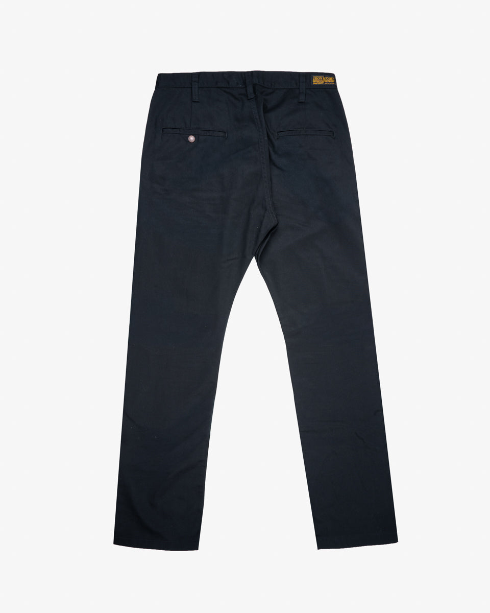 9oz Mercerised Selvedge Cotton Chinos - Black (IH-717-BLK) Tag 35, Hemmed to 33.0"