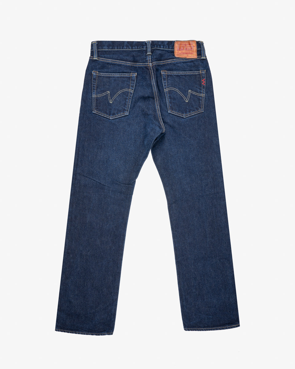 14oz Selvedge Denim Straight Cut Jeans - Indigo Overdyed Black (IH-634S-142od) Tag 34, Hemmed to 30.0"