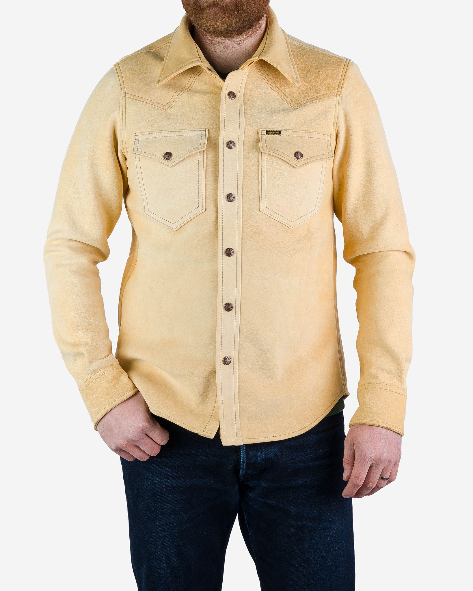 Deerskin Western Shirt 'The Big Buck' - Natural