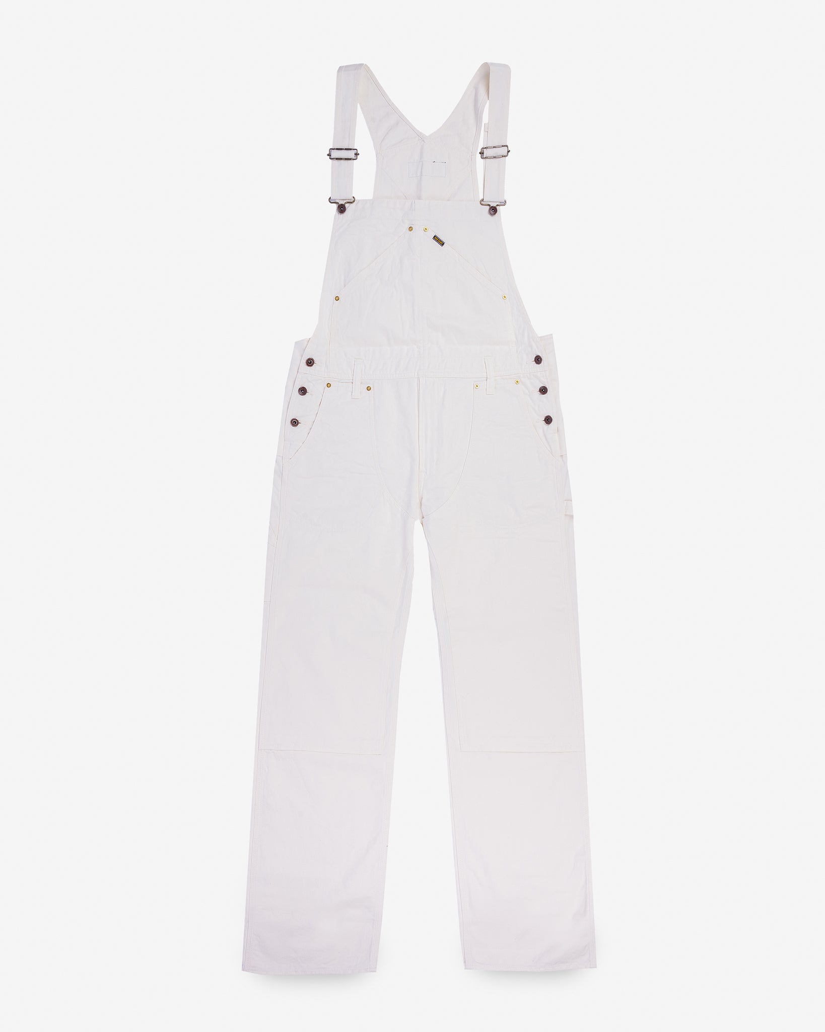10.5oz Herringbone Double Knee Overalls - White
