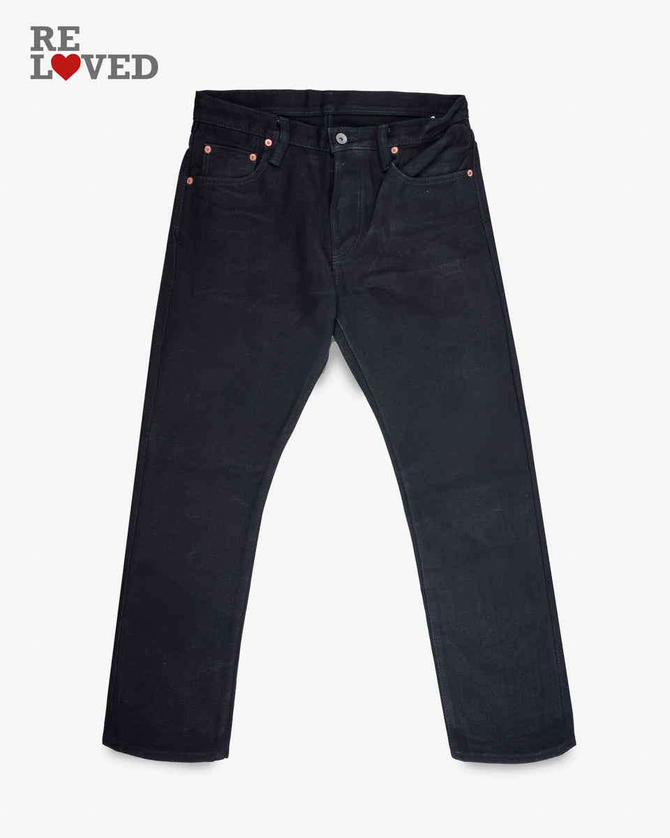 21oz Selvedge Denim Slim-Tapered Cut Jeans - Black (IH-8301S) Tag 32, Hemmed to 28.0''