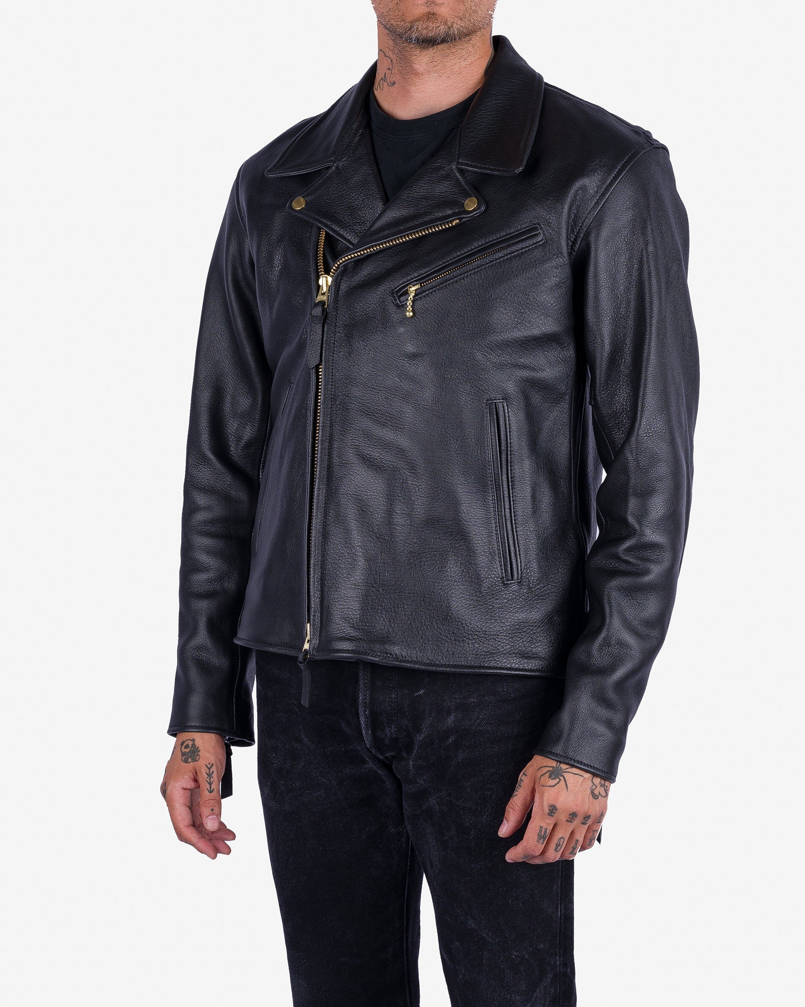 IRON HEART シングルライダースジャケット 36 ブラック IHSB-PAC-BLK - Iron Heart X Simmons Bilt Deerskin Pacific Rider's