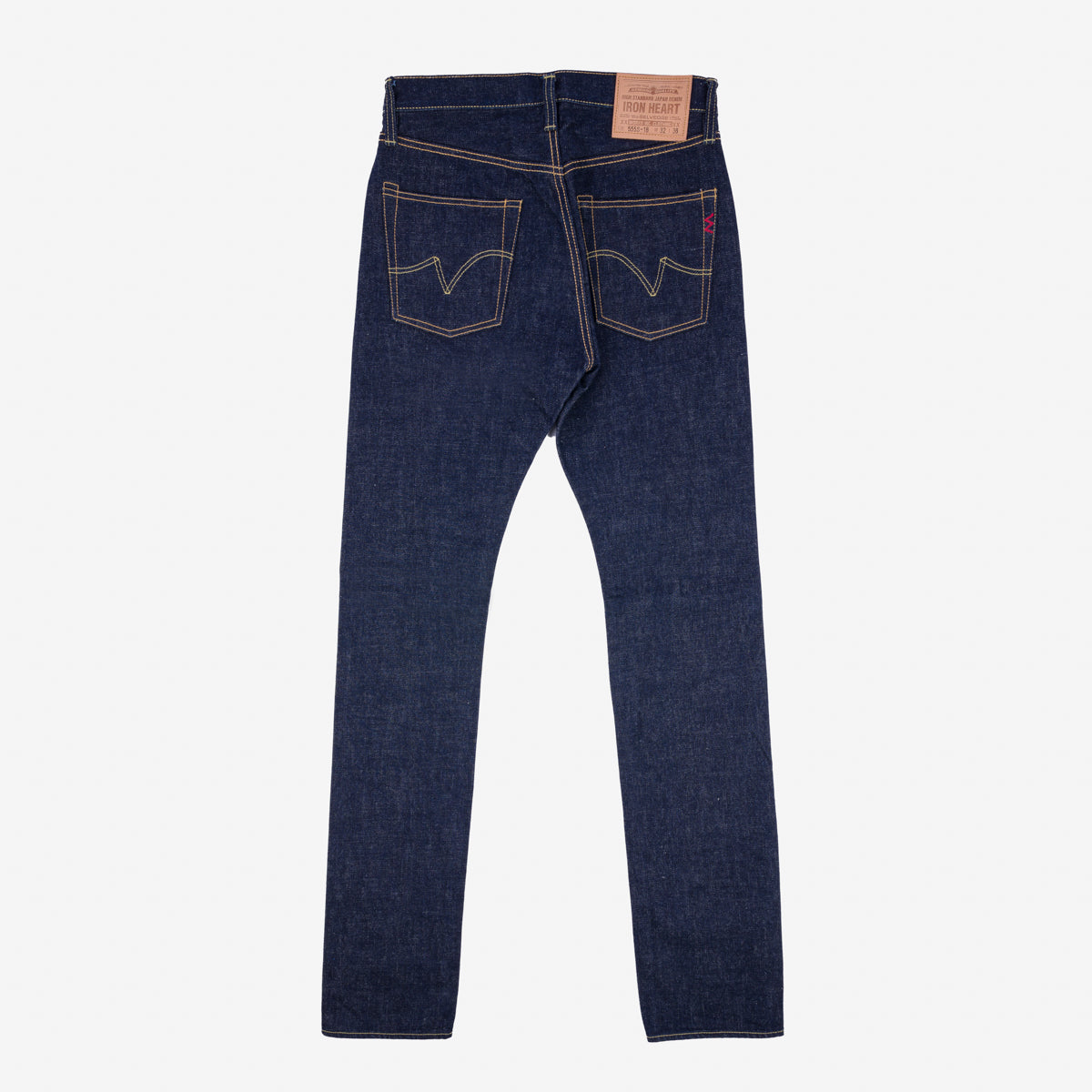 18oz Vintage Selvedge Denim Slim Cut Jeans - Indigo (IH-555s-18) Tag 32, Hemmed to 29.0"
