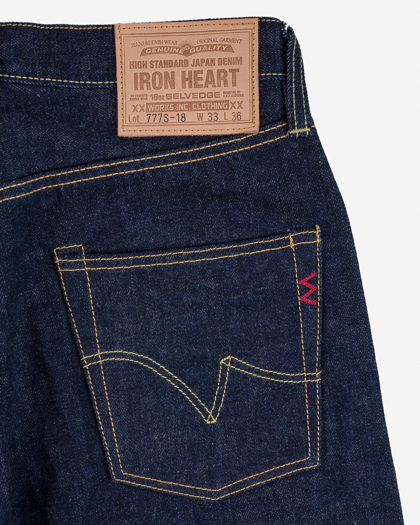Iron Heart 18oz Vintage Selvedge Denim Slim Tapered Cut Jeans - Indigo