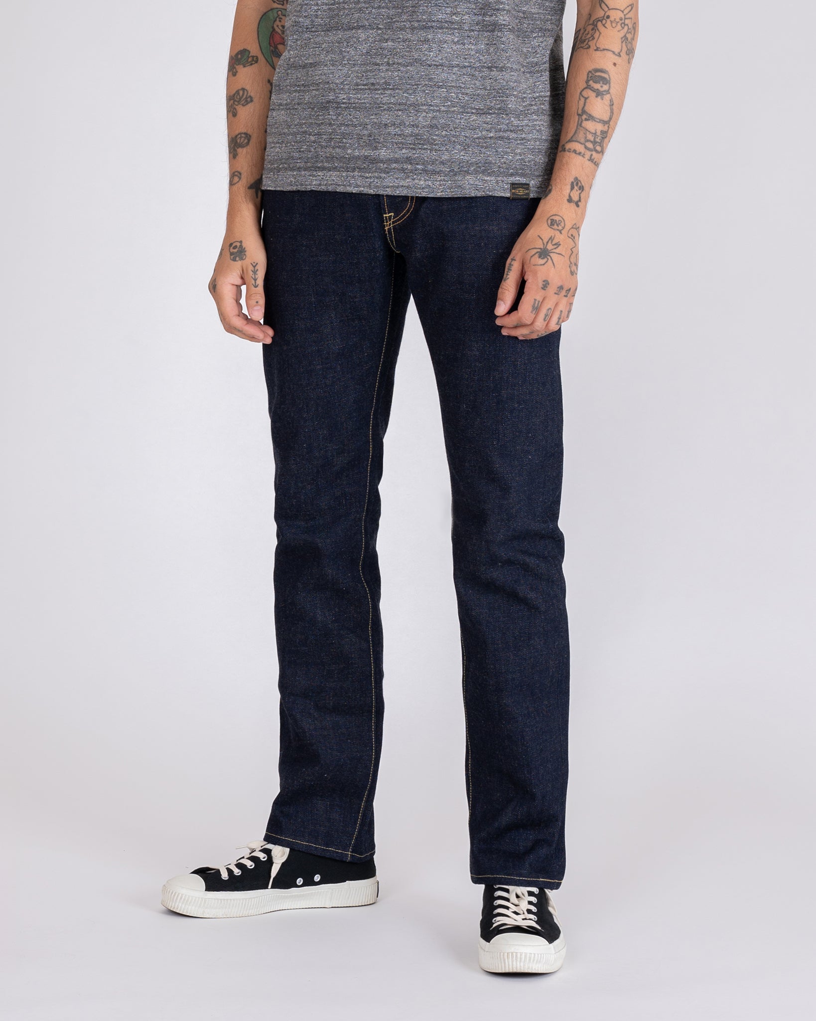 18oz Vintage Selvedge Denim Slim Tapered Cut Jeans - Indigo