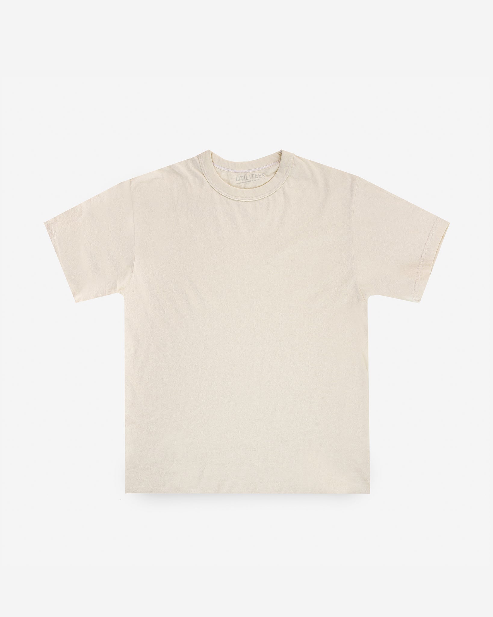 UTILITEES - 5.5oz Loopwheel Crew Neck T-Shirt - Natural Pigment Dyed Reed