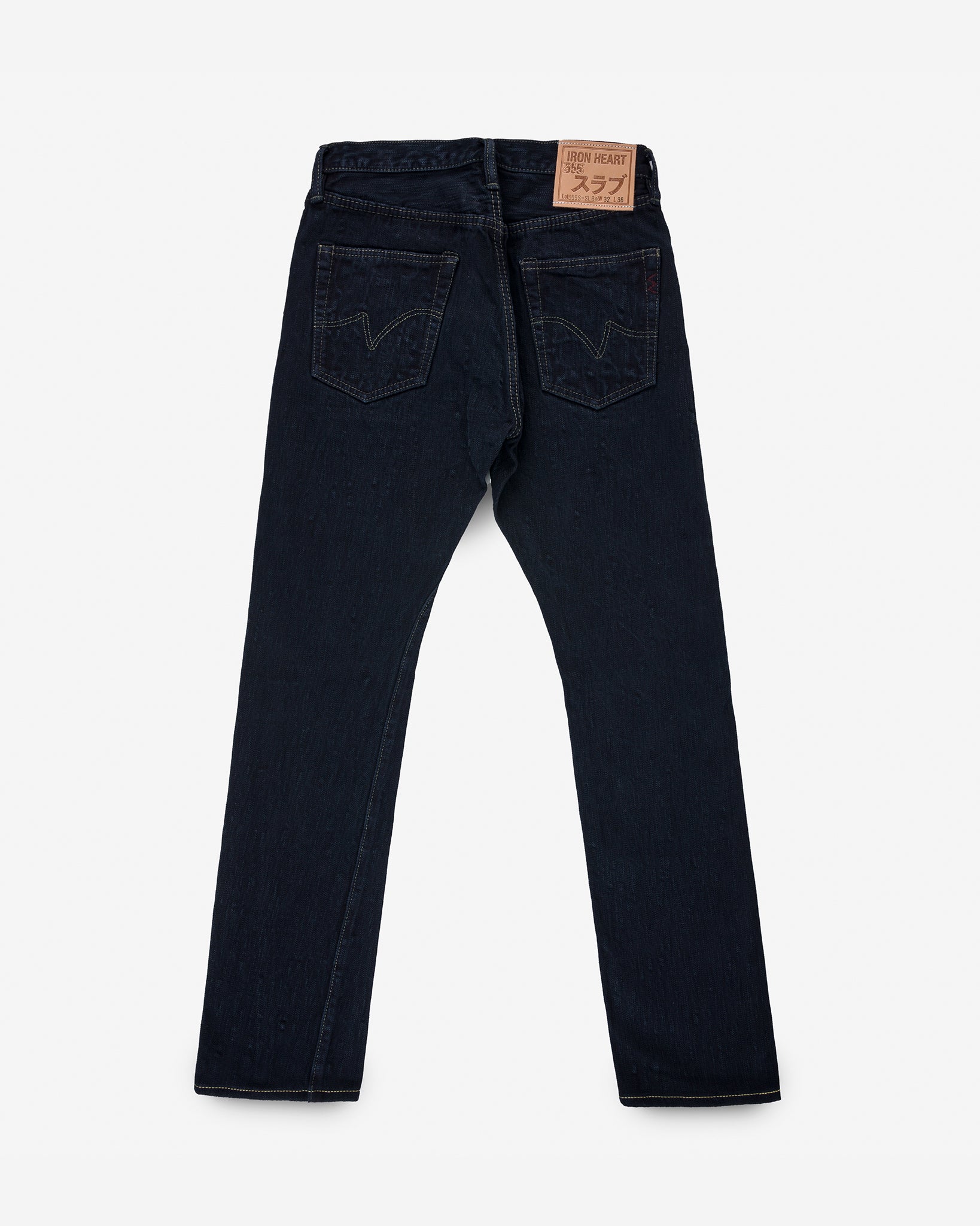 16oz Slubby Selvedge Denim Slim Cut Jeans - Indigo Overdyed Black (IH-555S-SLBod) Tag 32, Hemmed to 32.0"
