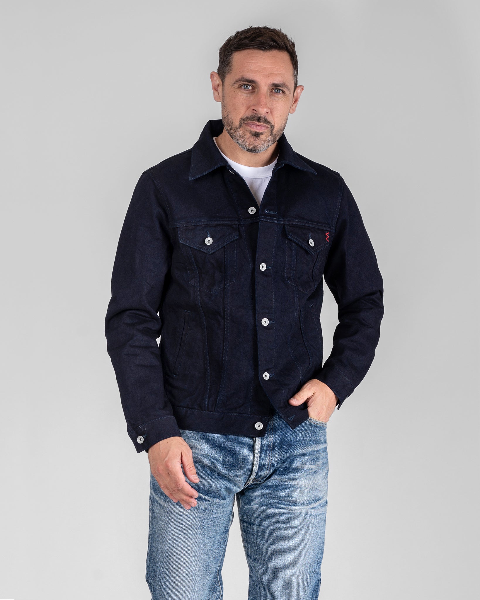 14oz Iron Heart Indigo/Black Japanese Selvedge Denim Modified Type