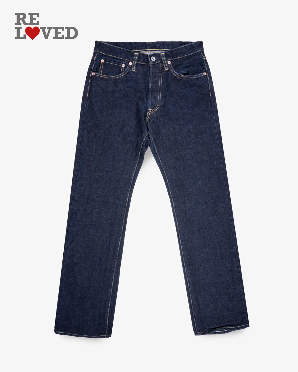 14oz Selvedge Denim Straight Cut Jeans - Indigo (IH-634S-142) Tag 30, Hemmed to 30.5''