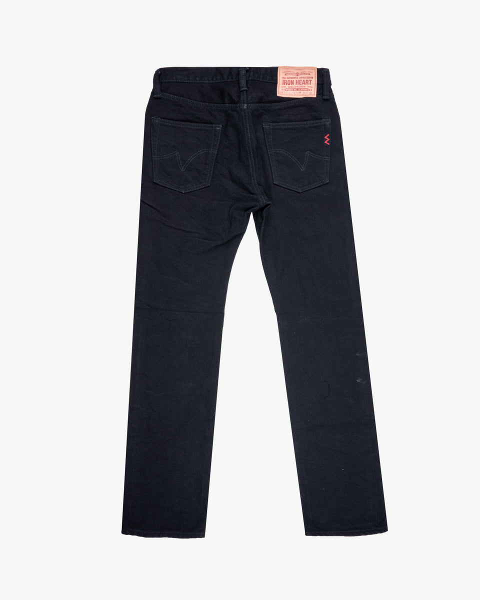 14oz Selvedge Denim Slim Straight Cut Jeans - Black/Black (IH-666S-142bb) Tag 31, Hemmed to 32.0"