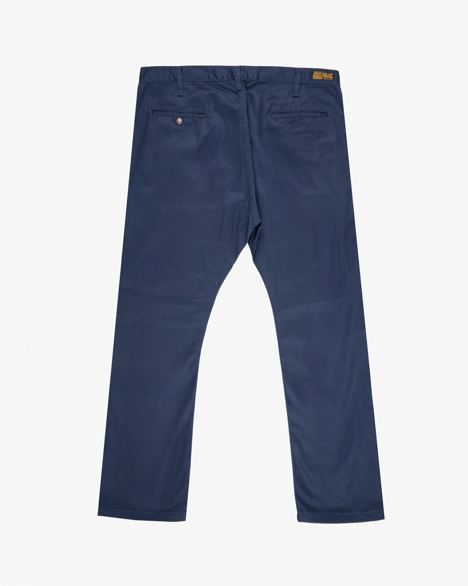9oz Mercerised Selvedge Cotton Slim Tapered Chinos - Navy (IH-721-NAV) Tag 44, Hemmed to 28.5"