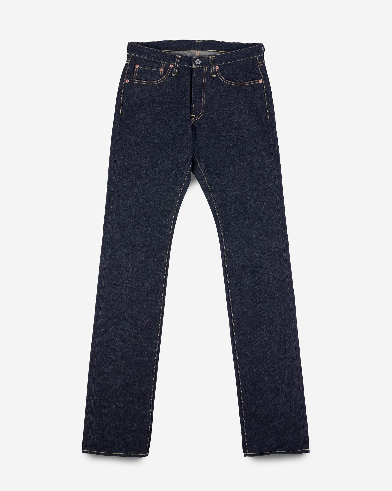 14oz Broken Twill Selvedge Denim Slim Cut Jeans - Indigo