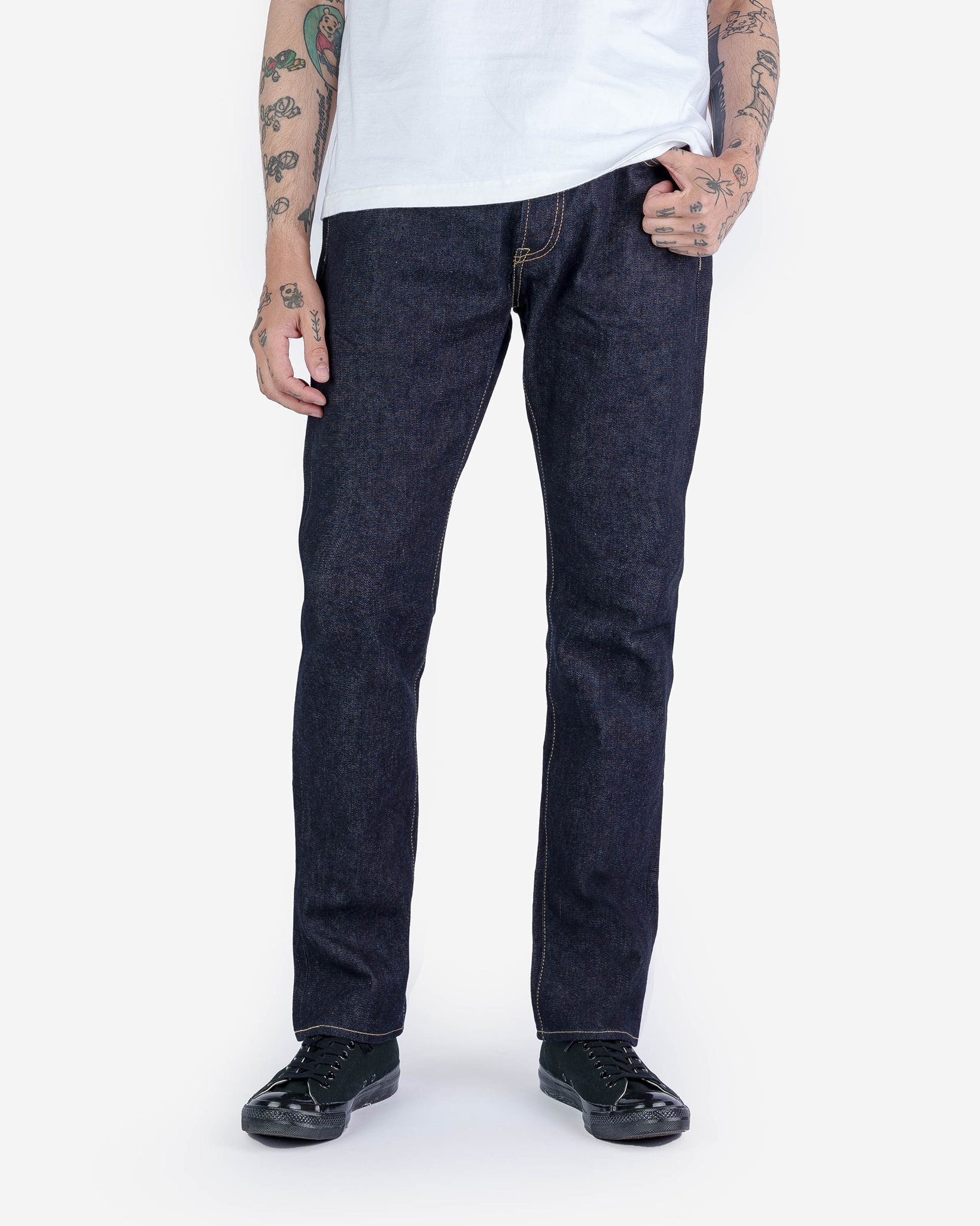 14oz Broken Twill Selvedge Denim Medium/High Rise Tapered Cut