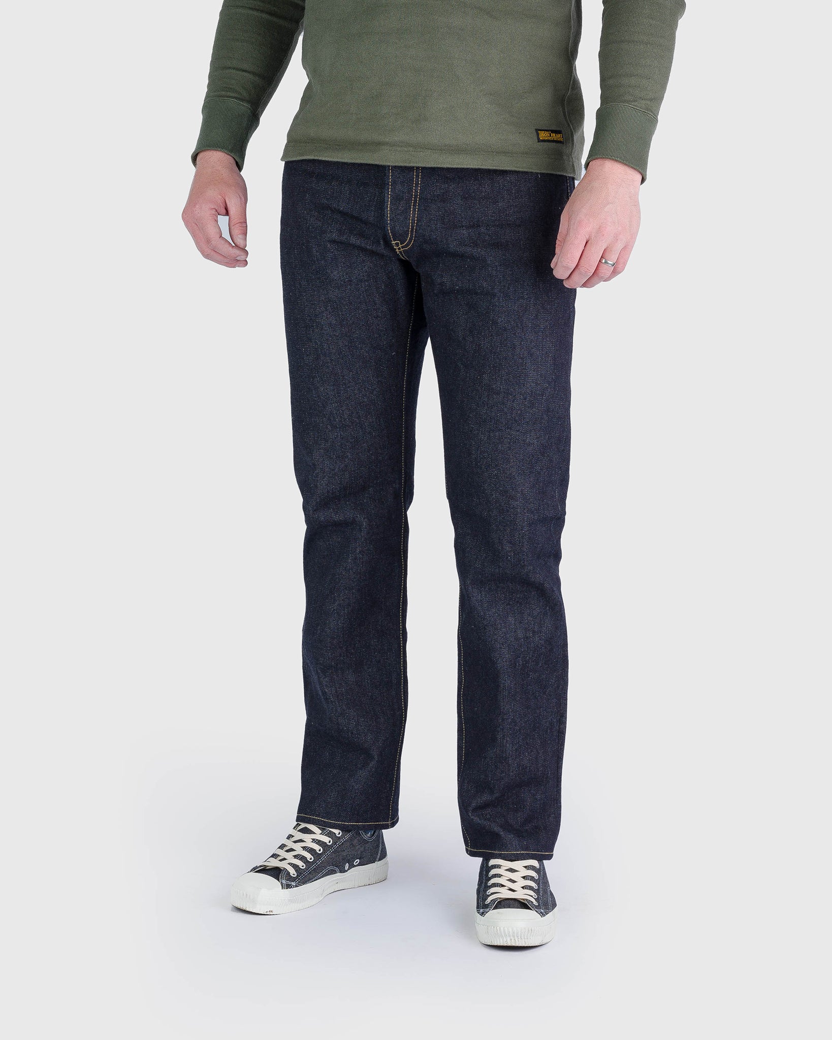 14oz Broken Twill Selvedge Denim Slim Cut Jeans - Indigo
