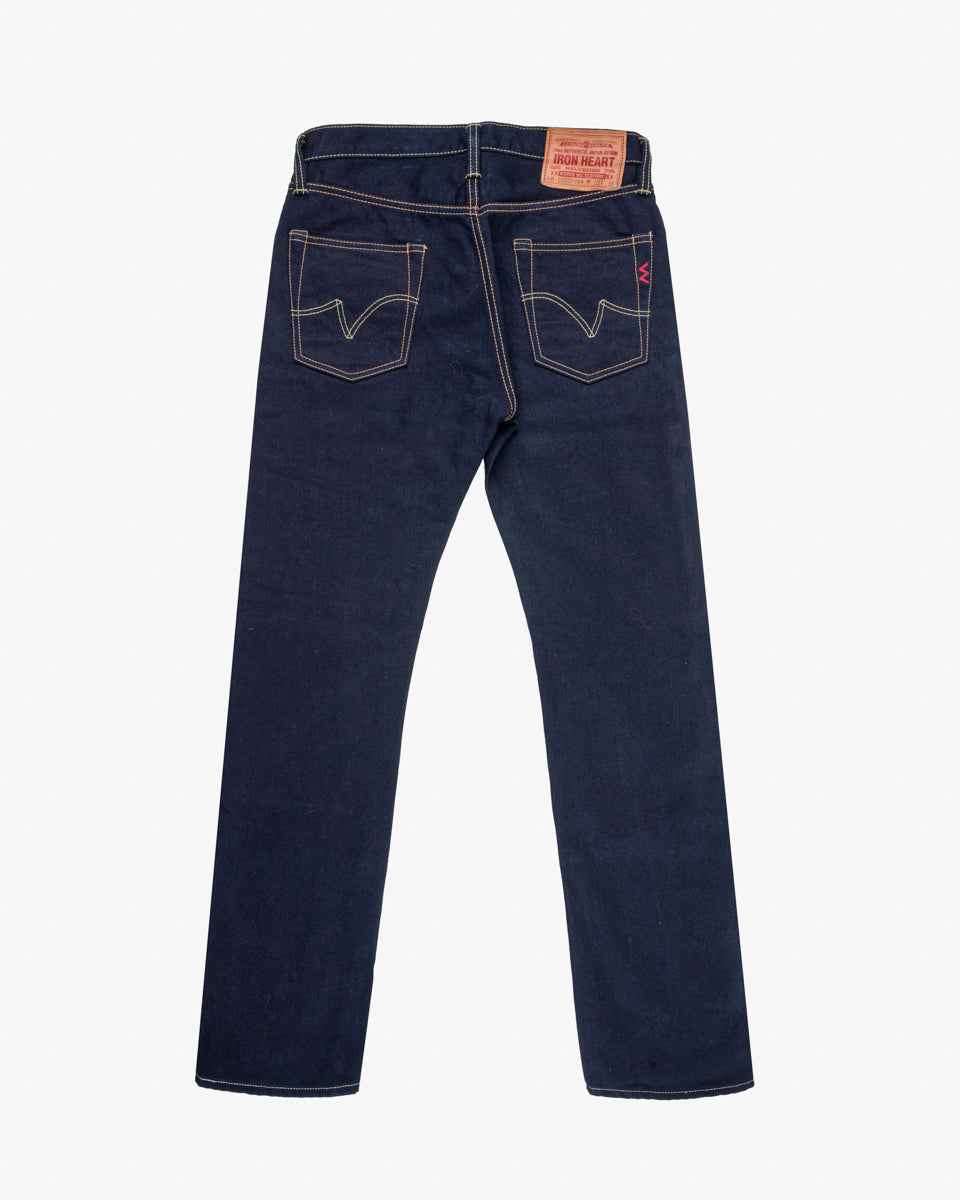 14oz Selvedge Denim Slim Straight Cut Jeans - Indigo/Black (IH-666s-142ib) Tag 32, hemmed to 31.0"