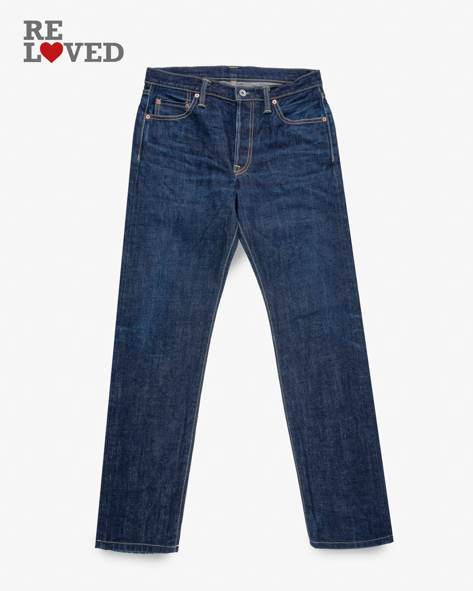 17oz Selvedge Denim Straight Cut Jeans - Natural Indigo (IH-633N) Tag 33, Hemmed to 31.0"