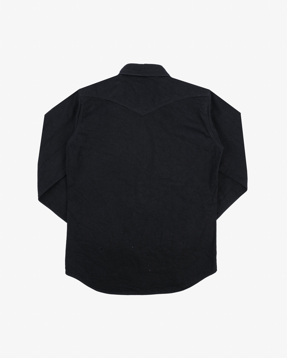 13.5oz Denim Western Shirt - Black – Iron Heart