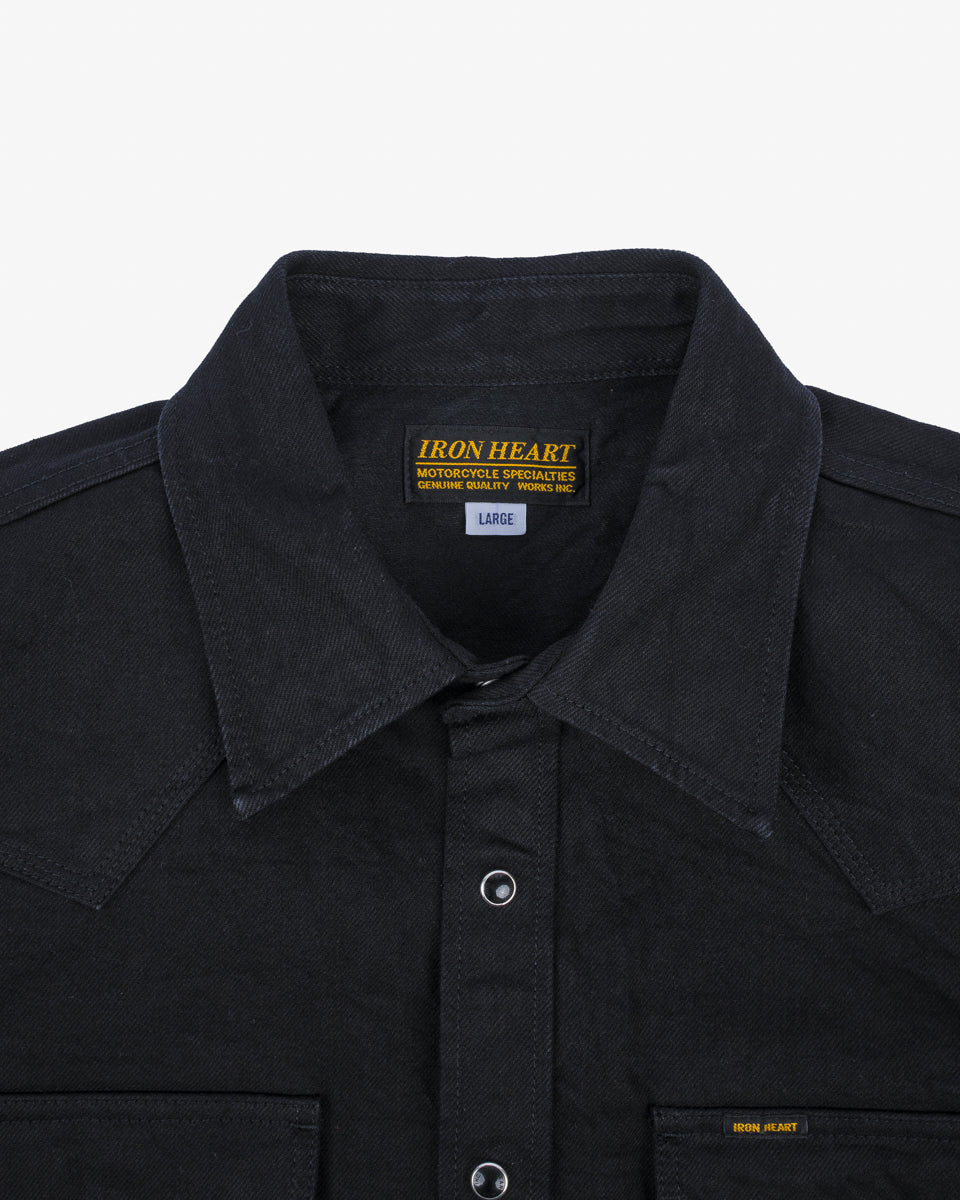 13.5oz Denim Western Shirt - Black – Iron Heart