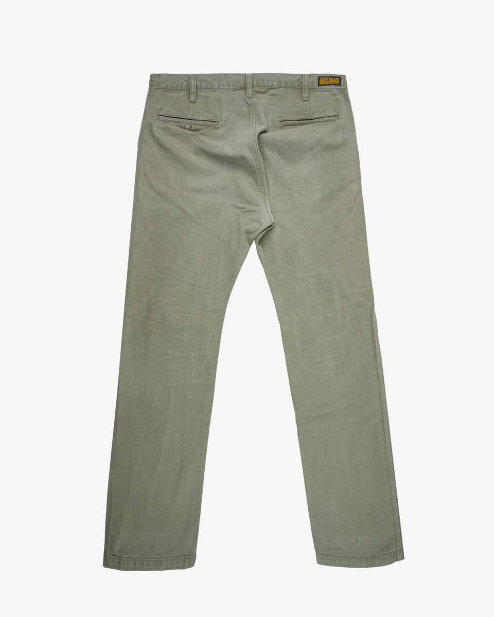 11oz Herringbone Work Pants - Olive Drab Green (IH-735-ODG) Tag 40, Hemmed to 35.0"