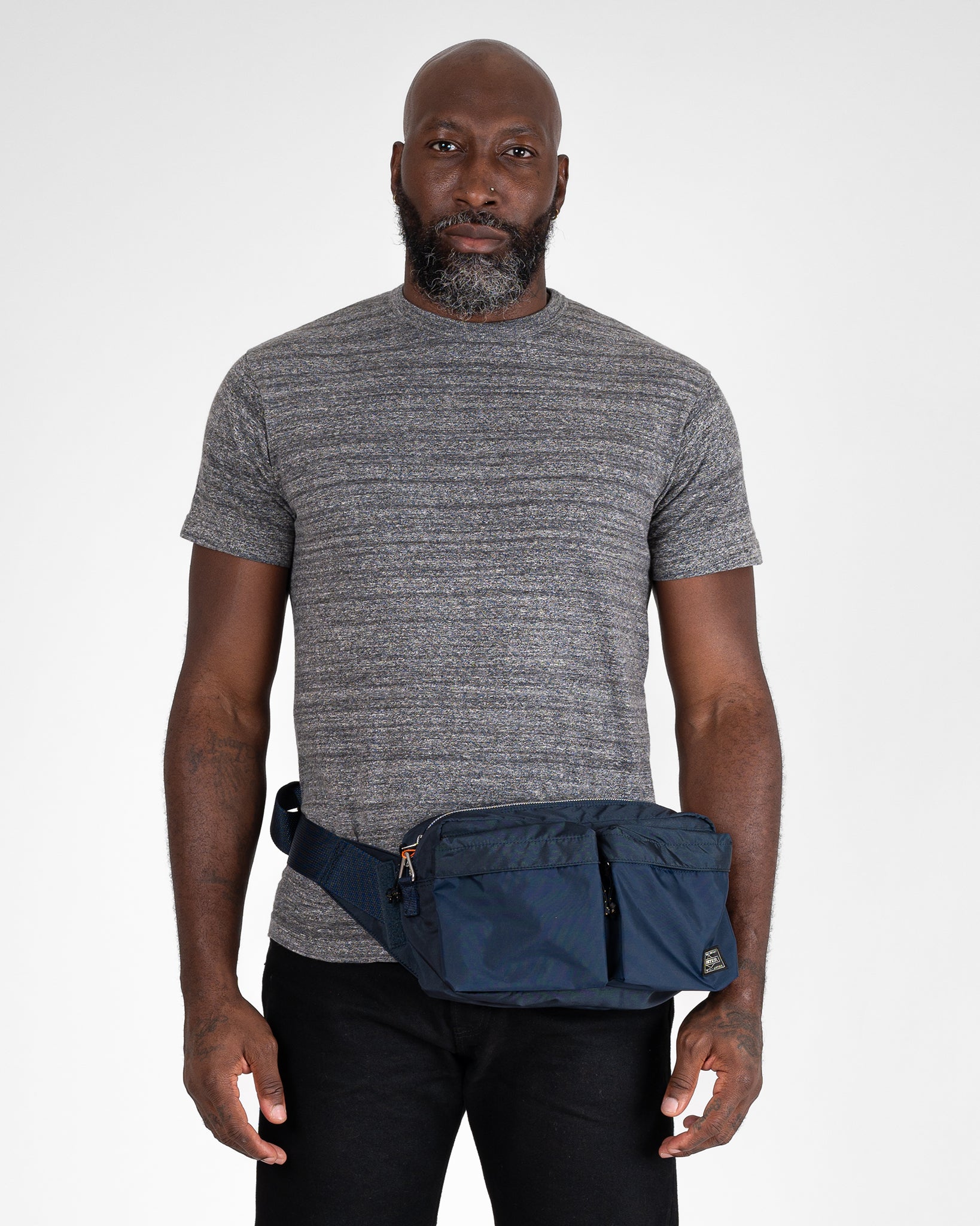 Porter Yoshida Force 2Way Waist Bag Navy Blue