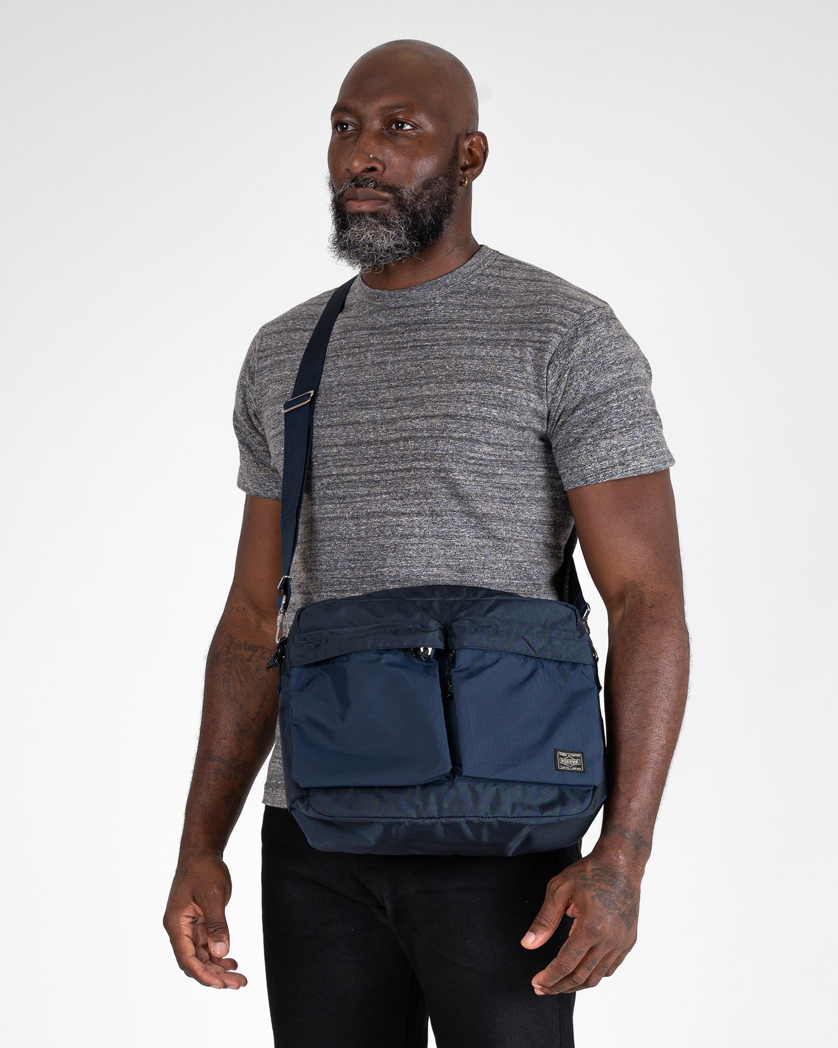 Porter Yoshida Force Shoulder Bag Navy Blue – Iron Heart