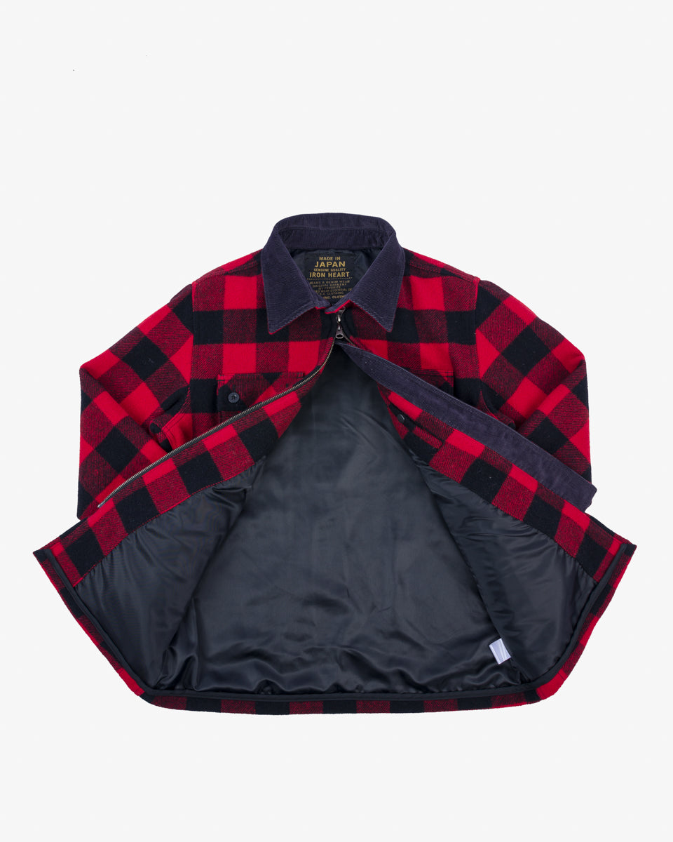 Wool Buffalo Check Bush Jacket - Red – Iron Heart