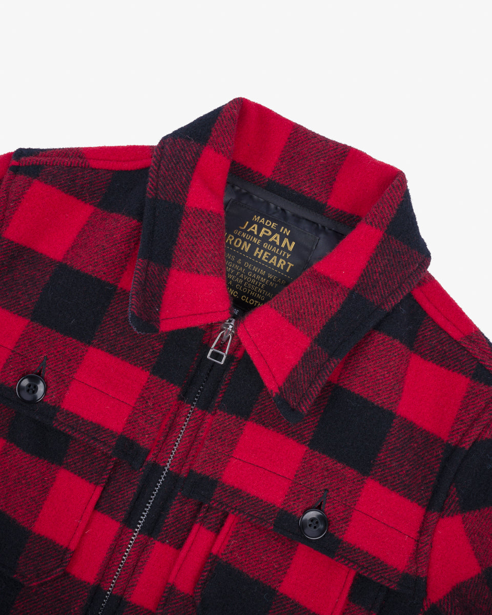 Wool Buffalo Check Hunting Jacket - Red – Iron Heart