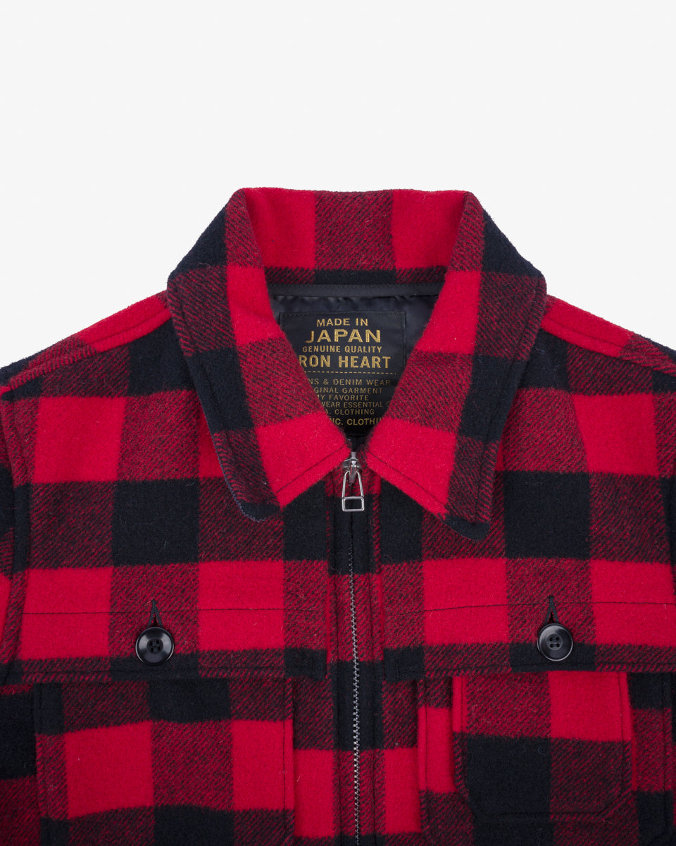 Wool Buffalo Check Hunting Jacket - Red – Iron Heart