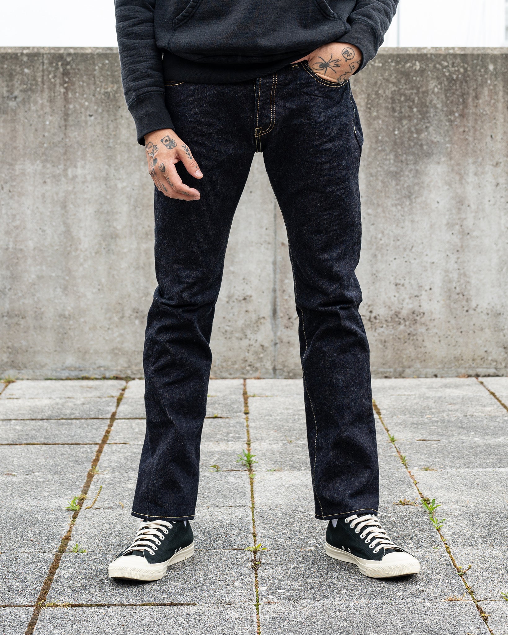 Iron Heart 19oz Left Hand Twill Selvedge Denim Slim Cut Jeans - Indigo