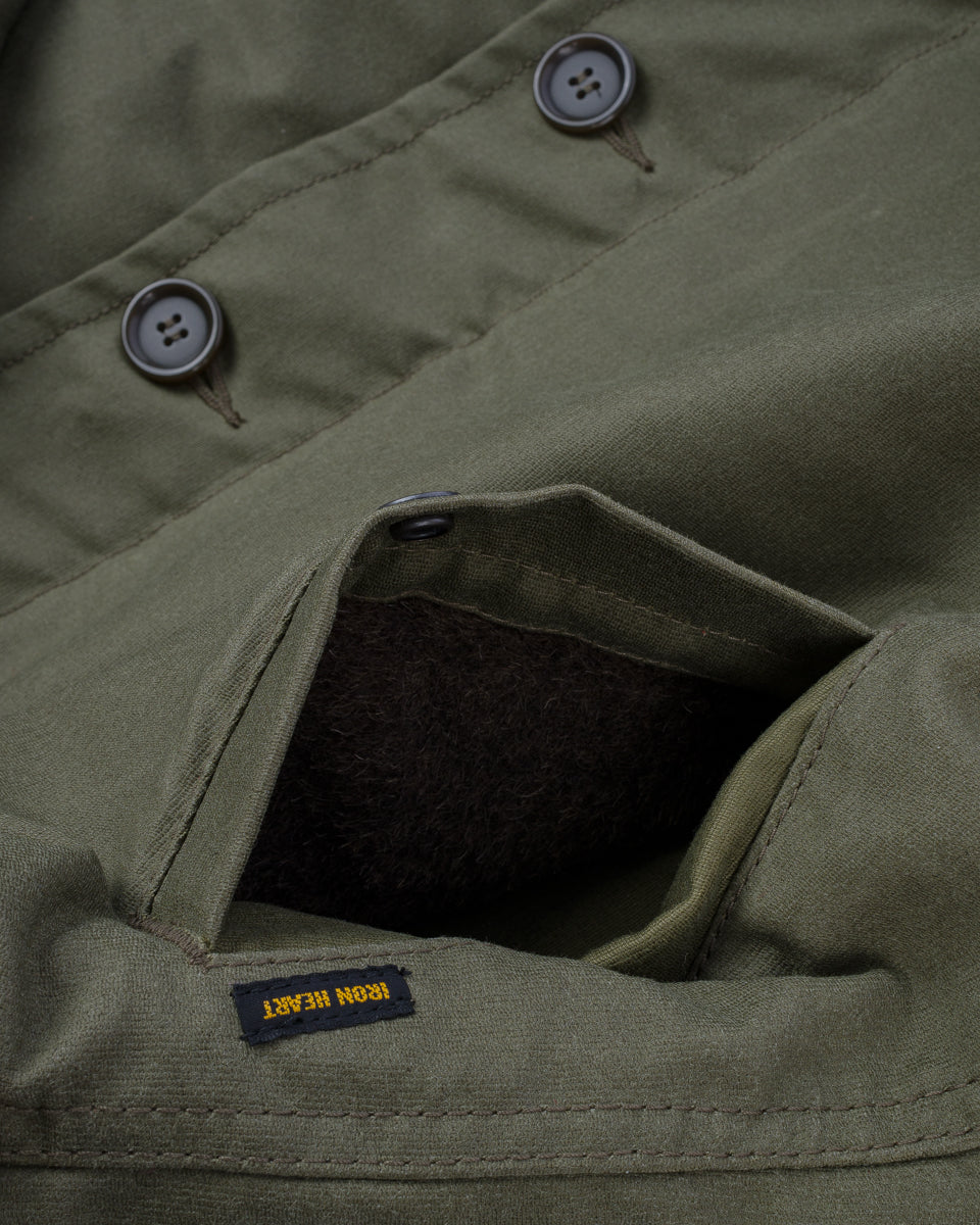 【たーぼー】IRON HEART N-1ジャケット S グリーン Iron Heart Alpaca-Lined N-1 Deck Jacket - IHM-37-GRN - Army Green