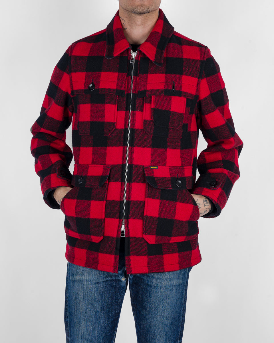Wool Buffalo Check Hunting Jacket Red