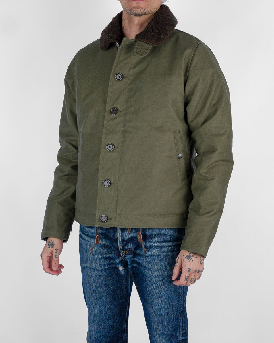 Oiled Whipcord N1 Deck Jacket - Army Green – Iron Heart