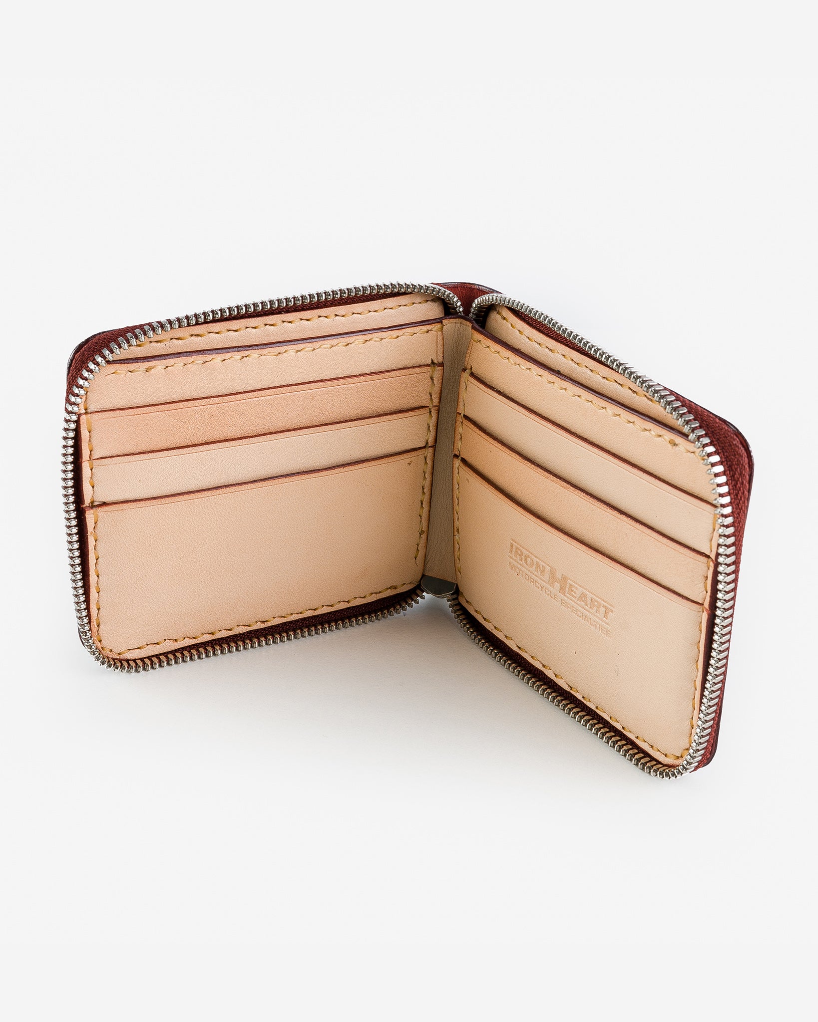 小物 PORTER CORDOVAN ROUND ZIP LONG WALLET Iron Heart Zip-Secured Shell Cordovan Wallet - Black or Oxblood