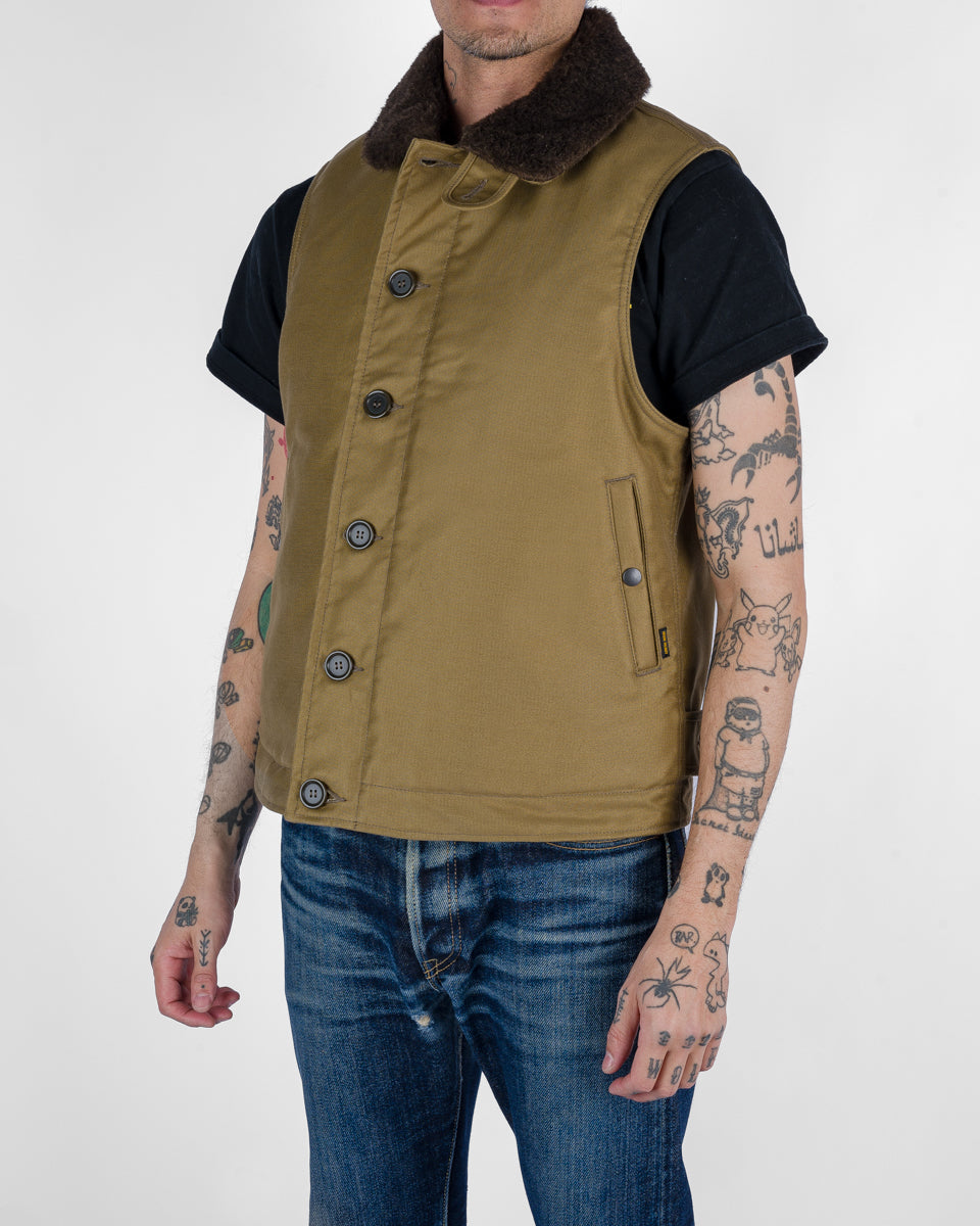 oldcrow ボアベスト　THE BRICKYARD VEST OLD CROW(GLAD HAND) CROW (オールドクロウ) ボア ベスト THE