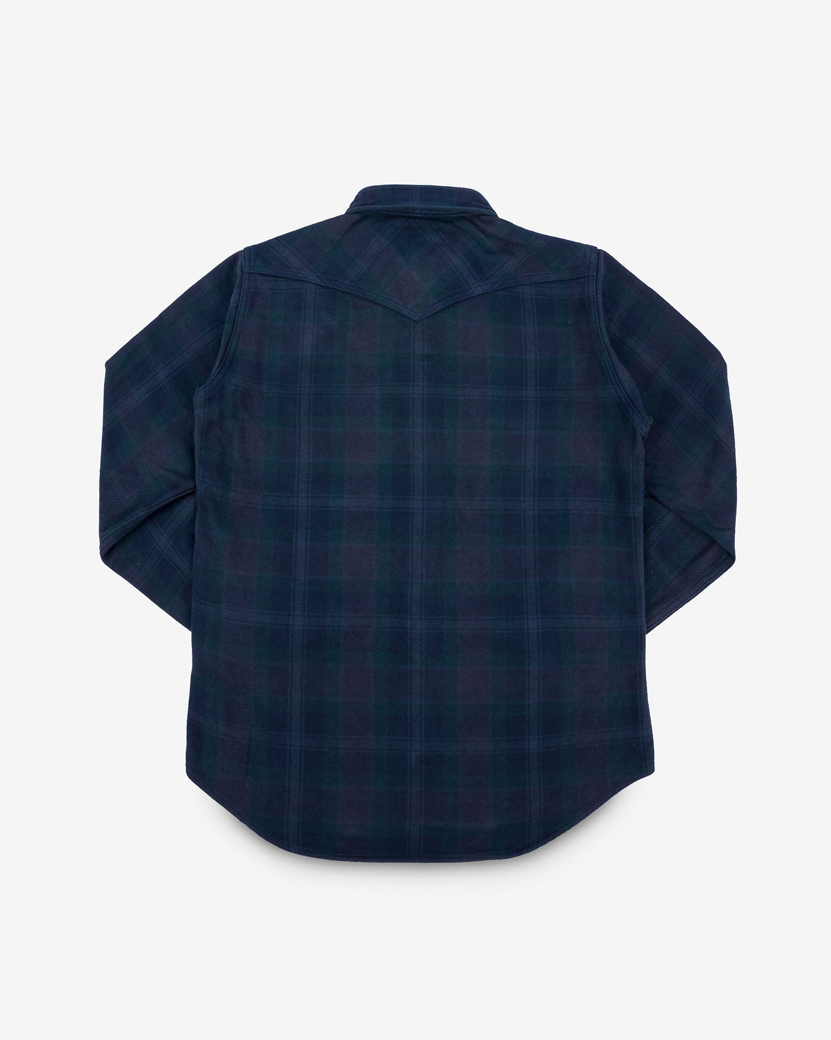 Iron Heart Ultra Heavy Flannel Crazy Check Western Shirt - Navy