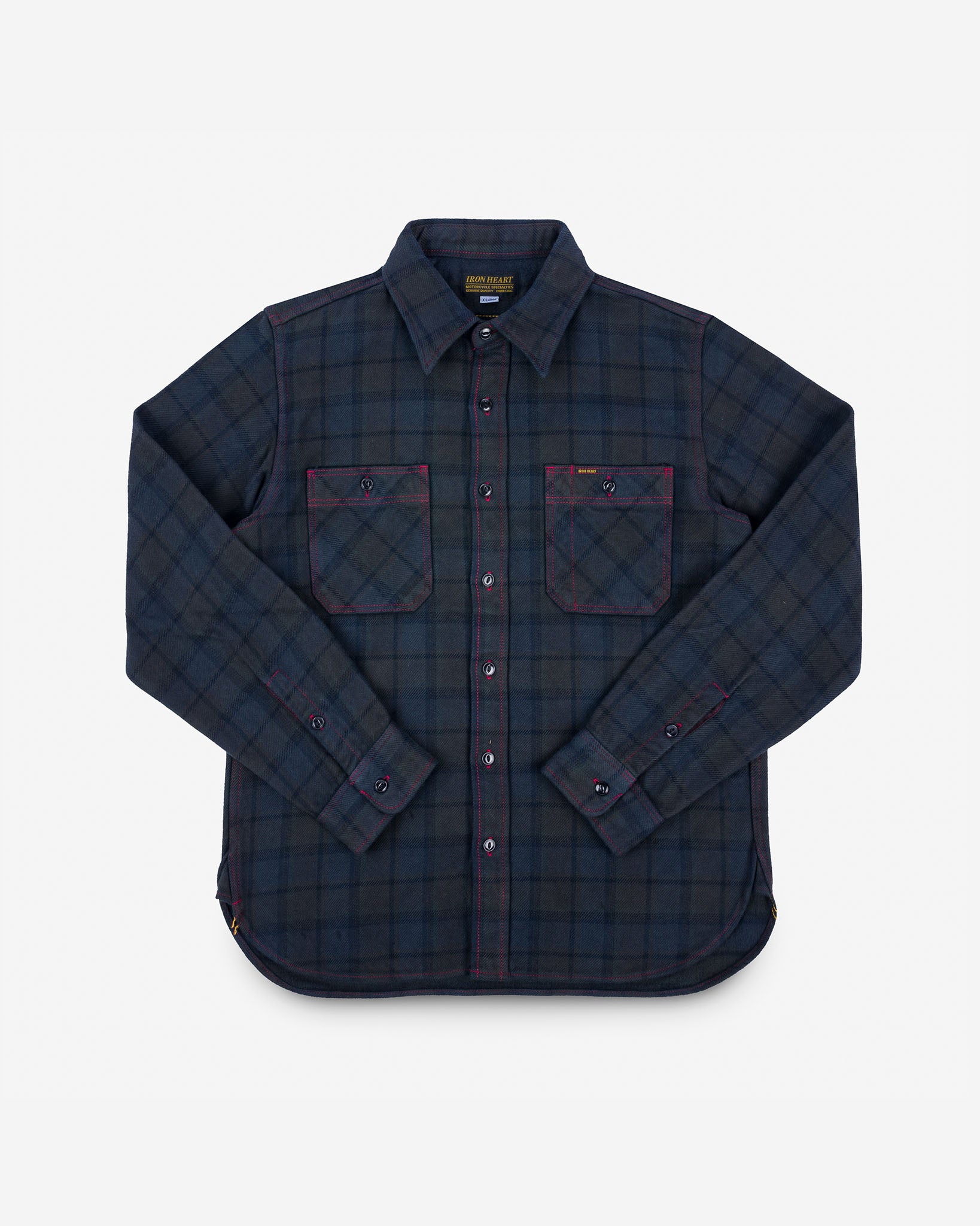 Ultra Heavy Flannel Classic Check Work Shirt - Red Overdyed Black