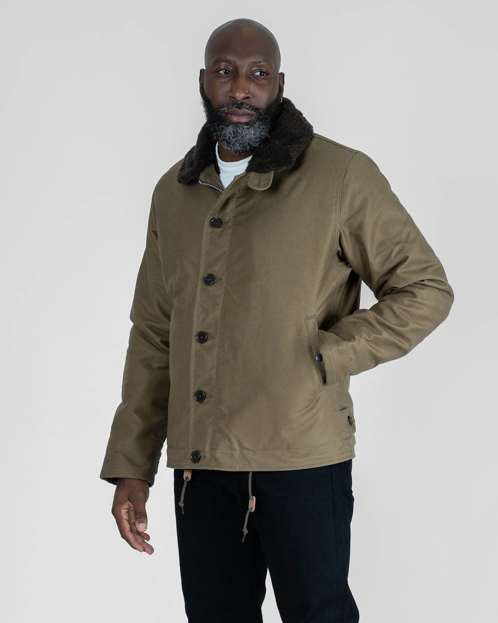 Oiled Whipcord N1 Deck Jacket Khaki