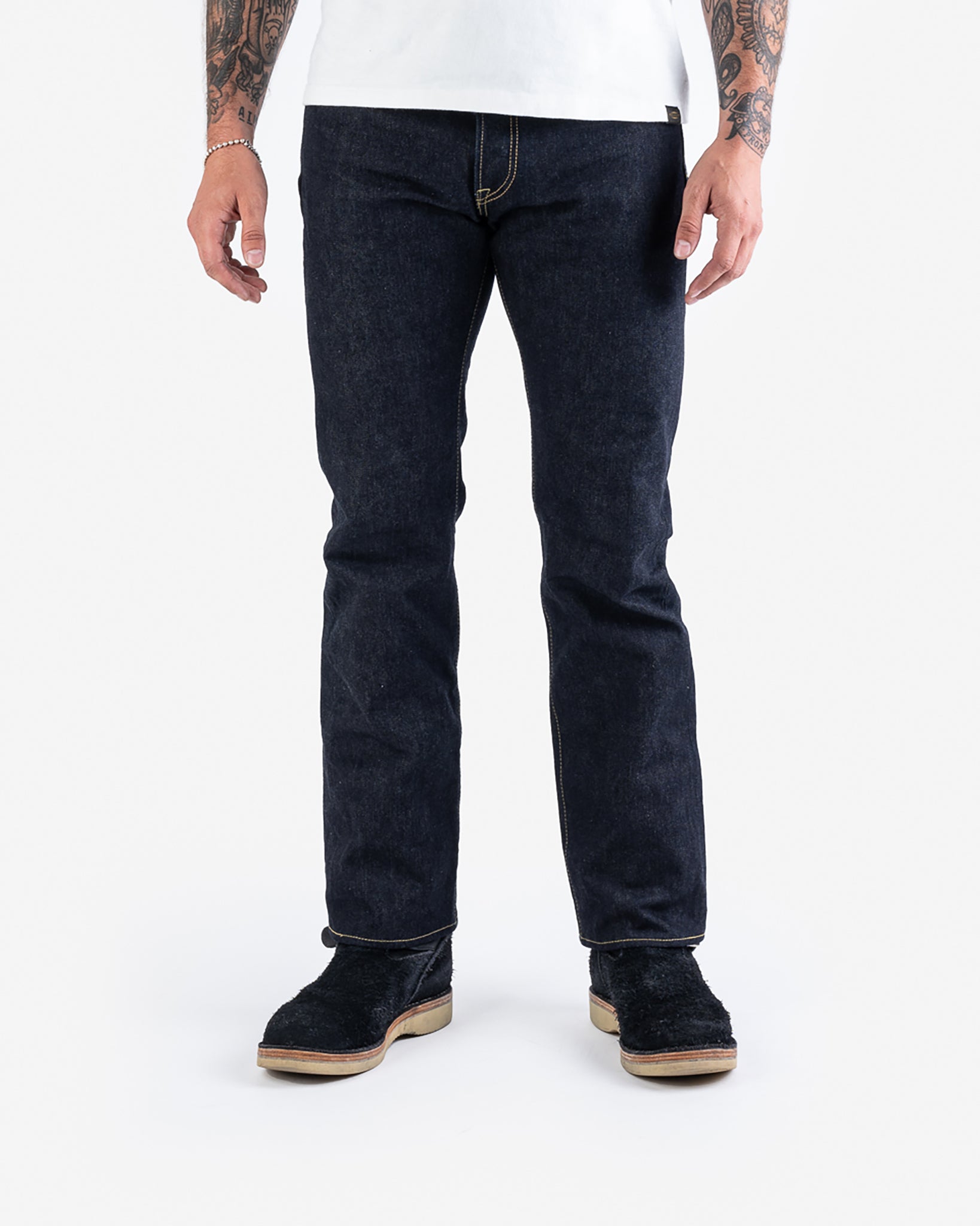 14oz Broken Twill Selvedge Denim Straight Cut Jeans - Indigo
