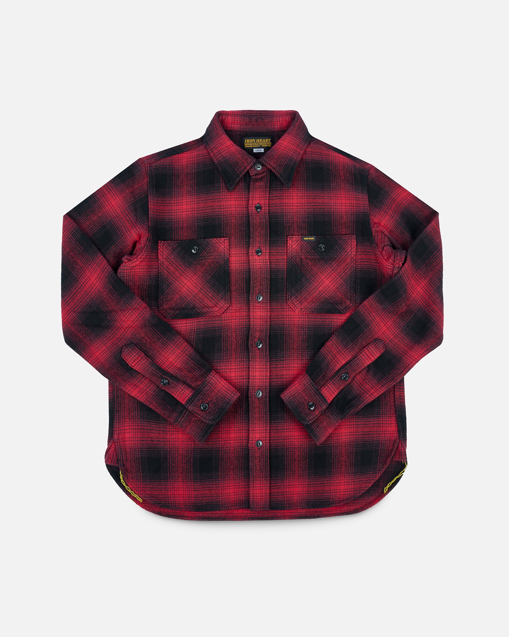 Ultra Heavy Flannel Ombré Check Work Shirt - Red/Black