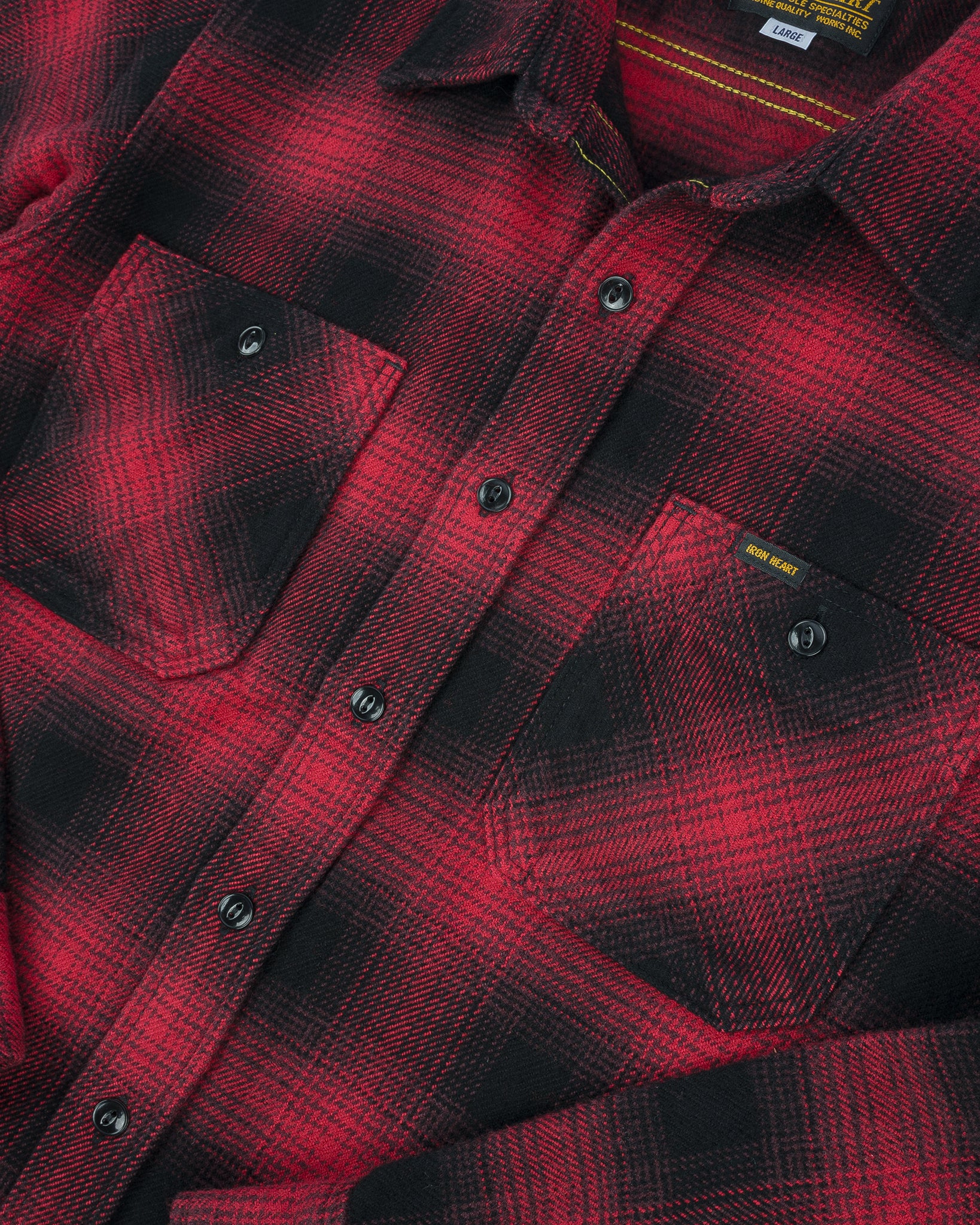 Iron Heart Japanese Ultra Heavy Flannel Ombré Check Work Shirt