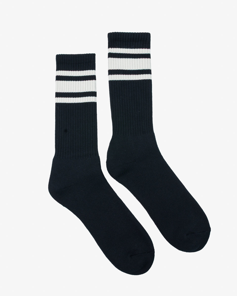 Decka Showatabé '80s Skater Socks - Black x Ecru
