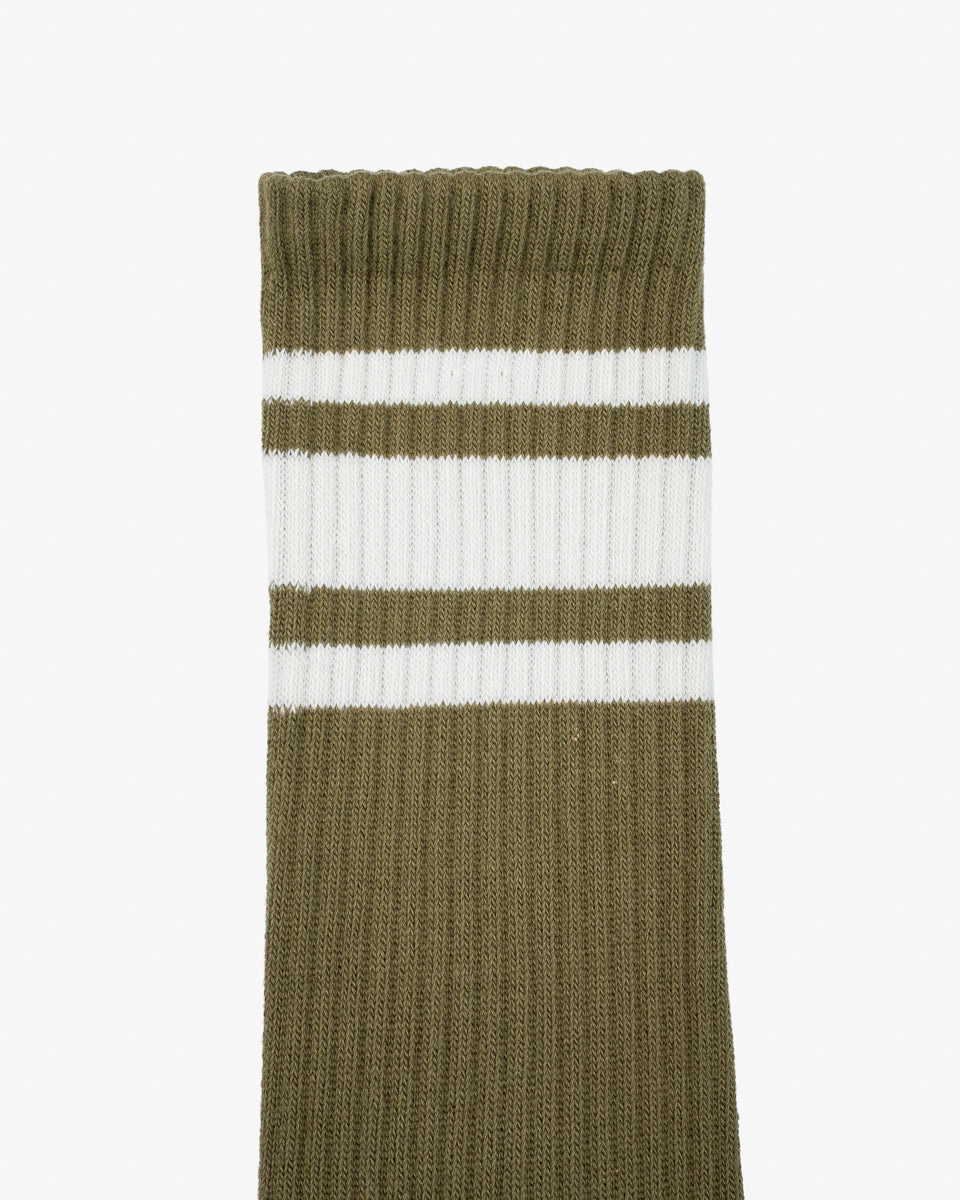 Decka Showatabé '80s Skater Socks - Olive x Ecru
